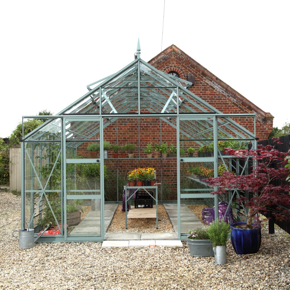 12x16 Rhino Premium Greenhouse Blue Grass