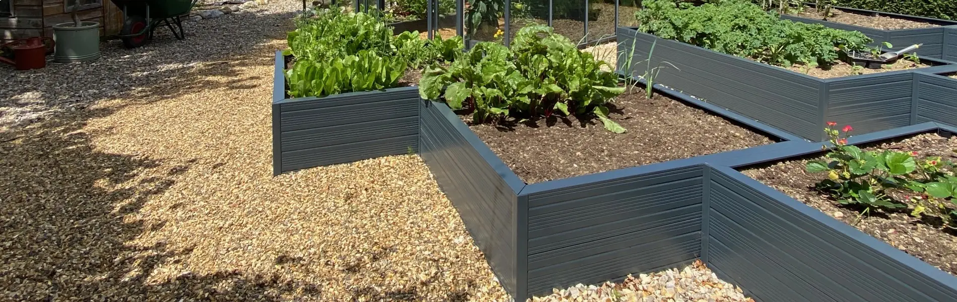 Rhino Raised Beds on shingle