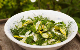 Gill Meller: Raw Courgettes with Fennel, Pea, Mint, Dill and Lemon