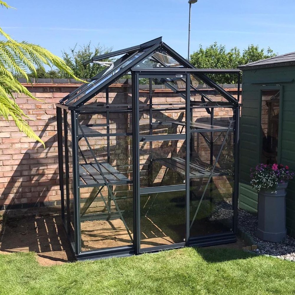 6x4 Premium Greenhouse Midnight Slate