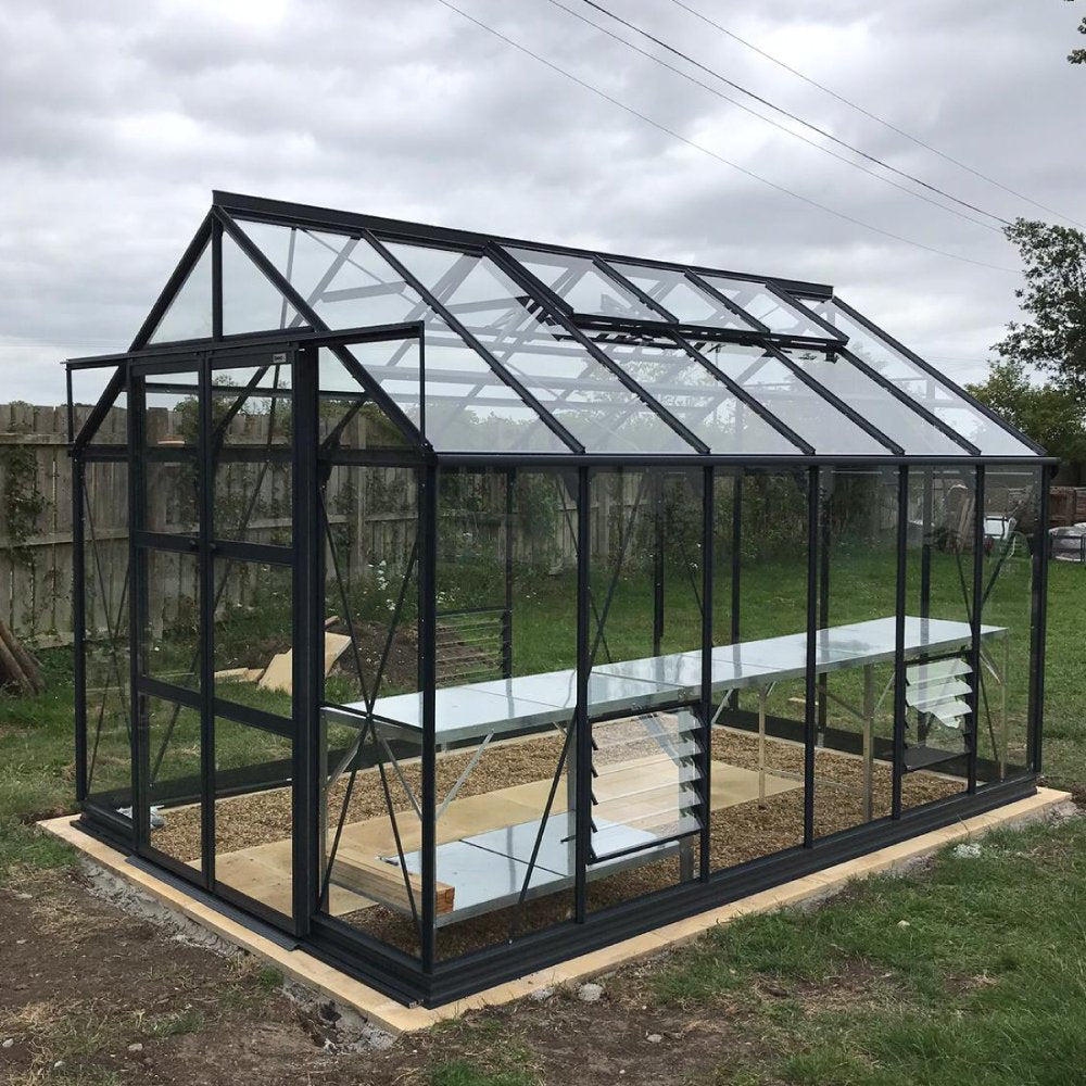 8x12 Premium Greenhouse Midnight Slate