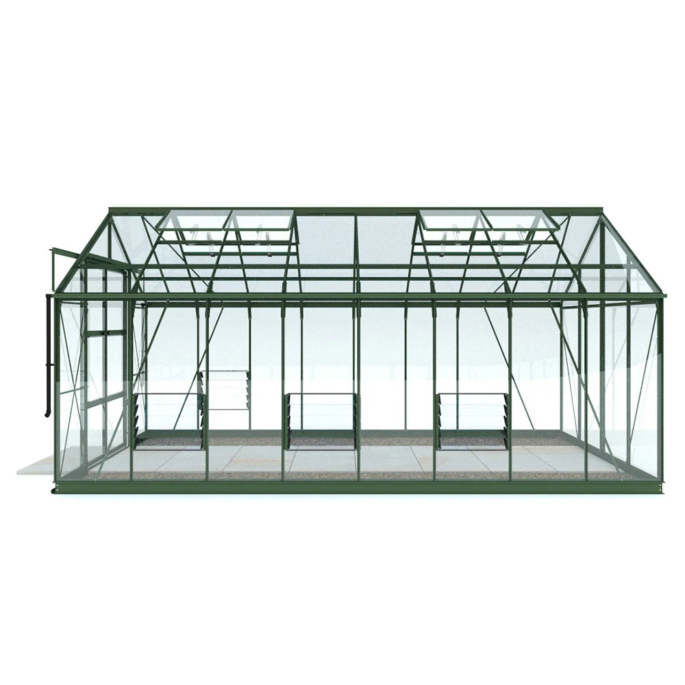 8x16 Premium Rhino Greenhouse Tuscan Green Side