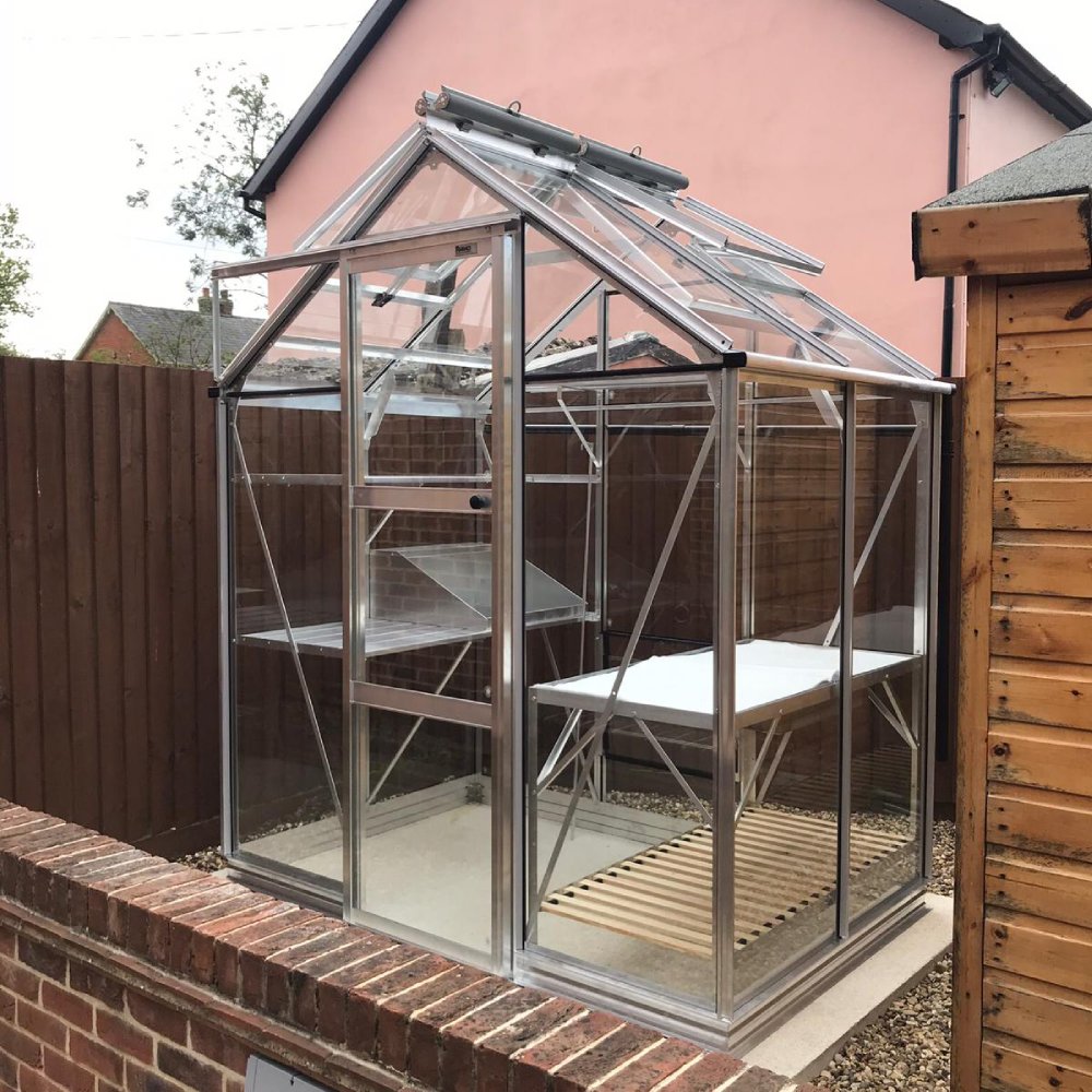 6x4 Rhino Premium Greenhouse Plain Aluminium