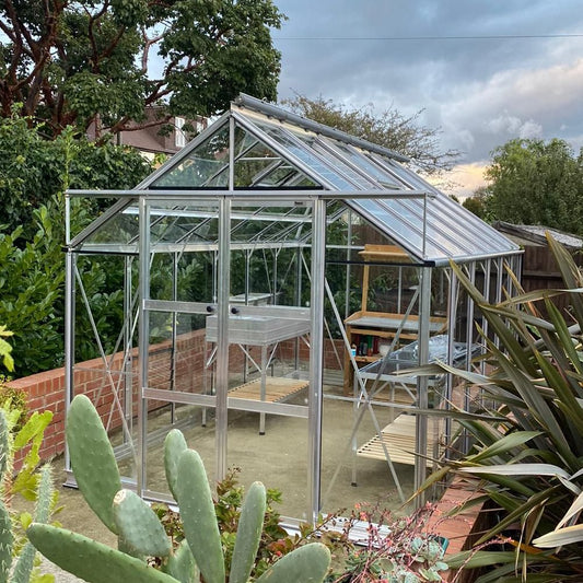 Rhino 8x12 Greenhouse in Plan Aluminium