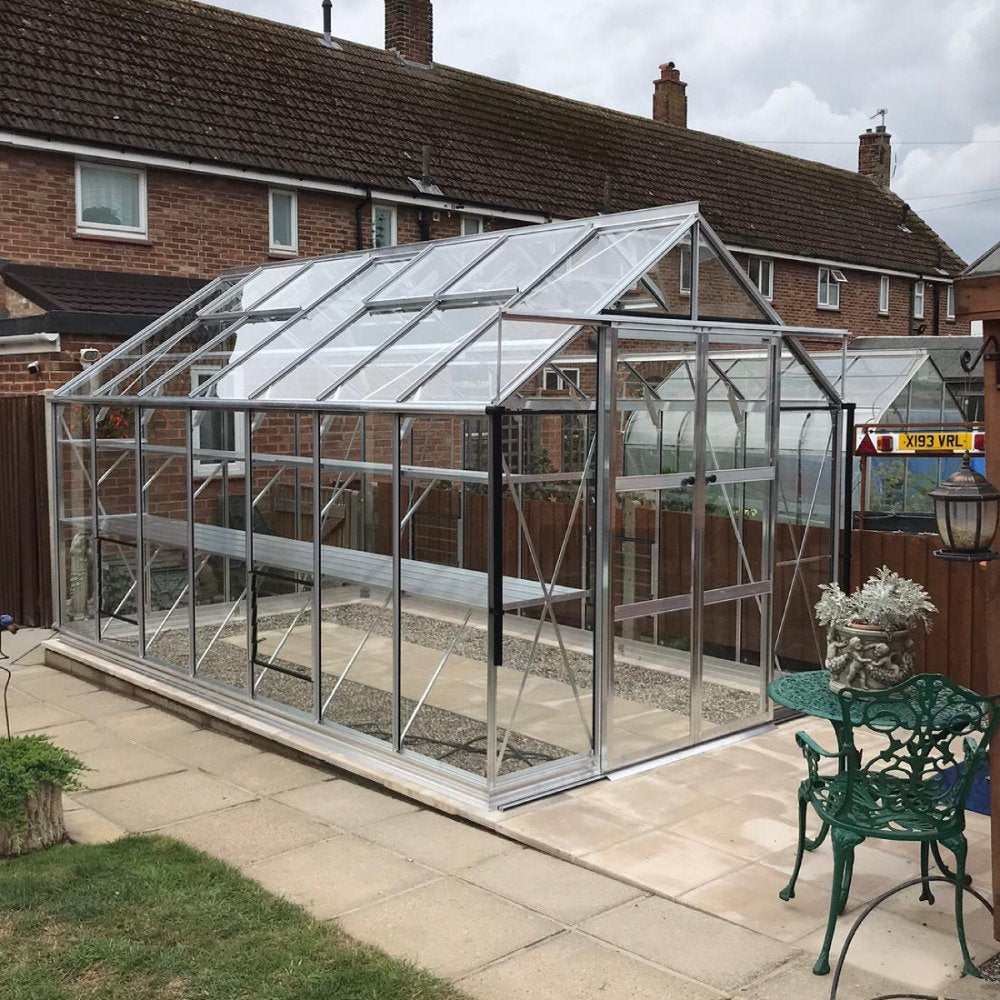 8x14 Premium Rhino Greenhouse Plain Aluminium