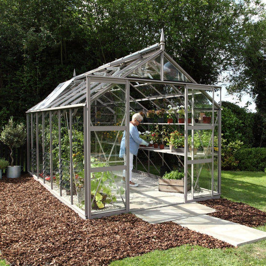 8x14 Premium Rhino Greenhouse Silver Sage Summer Lifestyle