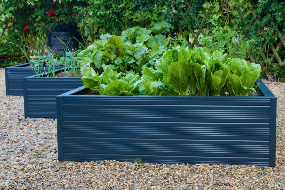 Midnight slate raised beds