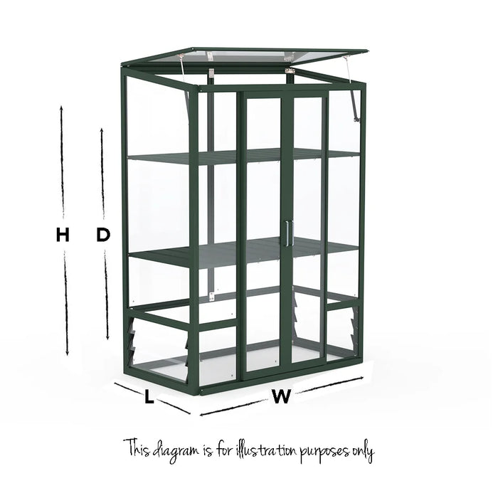 Patio Greenhouse Dimensions Diagram