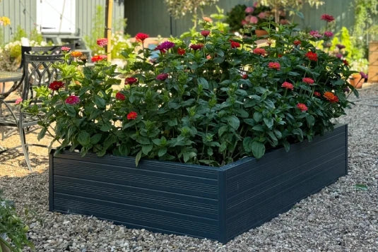 raised bed in midnight slate - 4x6