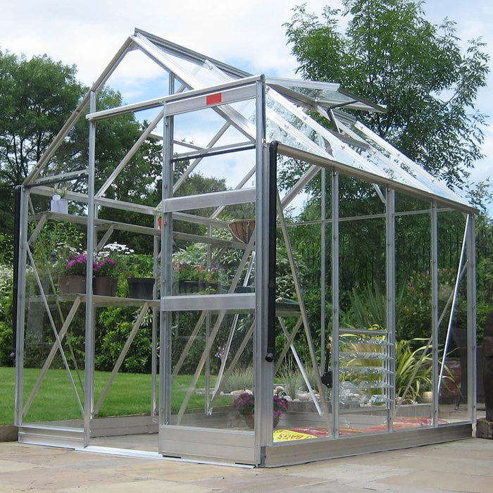 Elite High Eave 6x8 - Coloured With Toughened Glass Large Pane